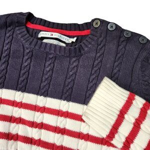 Vintage Tommy Hilfiger Sweater Womens L Americana‎ Cable Knit Casual Striped